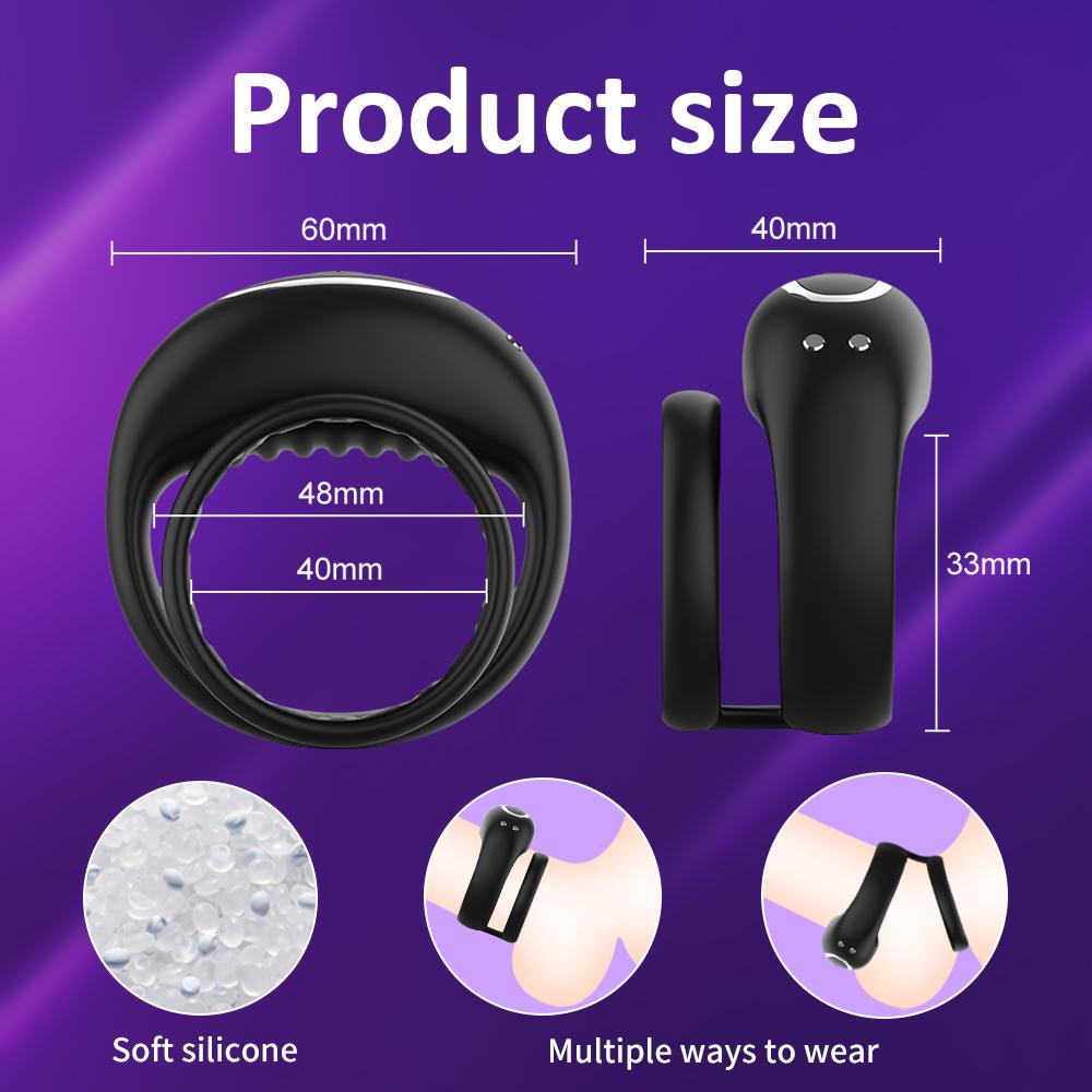 Bezdrátové Bluetooth dálkové ovládání Vibrační erekční kroužek Odložená ejakulace Kroužek na penis Vibrátor Sexuální hračka pro dospělé pro muže Masturbátor