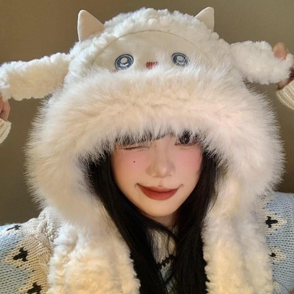 Warm Little Sheep Plush Hat Cartoon Lei Feng Cap Creative Ear Protection Hat  Girls