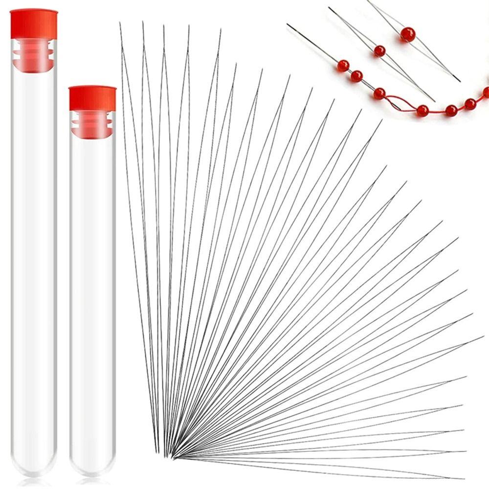 5Pcs/Set Open Curved Seed Beads Needle Collapsible Threading Pins  Necklace Making Supplies
