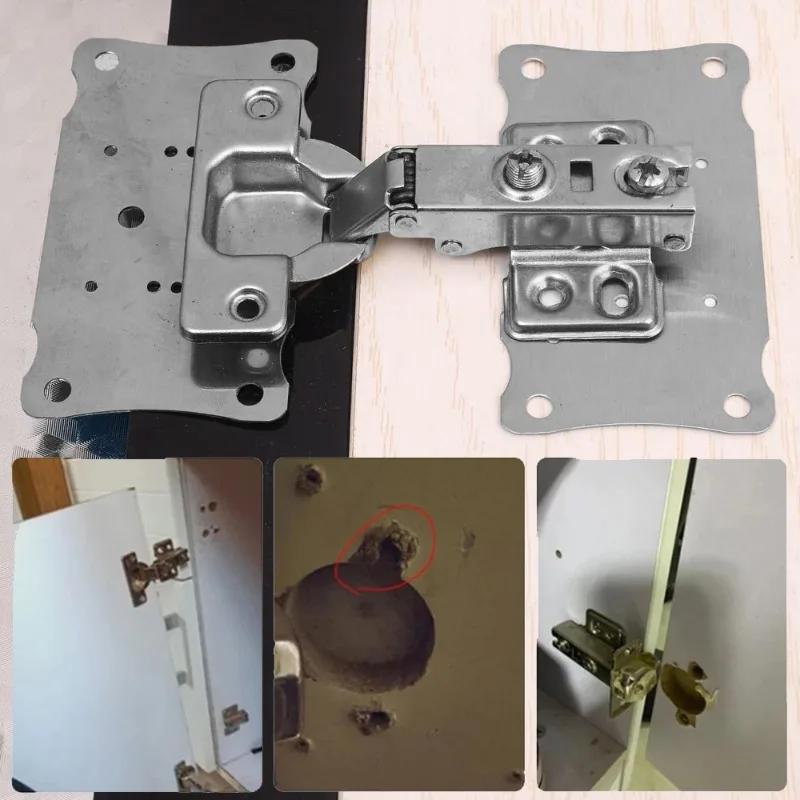 10x Stainless Steel Hinge Repair Plate For Cabinet Furniture Hinges Mounting Tool Kitchen Cupboard Door Fixing Plate Home Tools