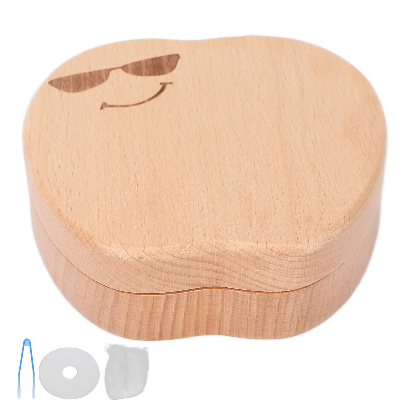 Wooden Portable Teeth Storage Box Children Kid Baby Tooth Box Organizer Keepsake Gift