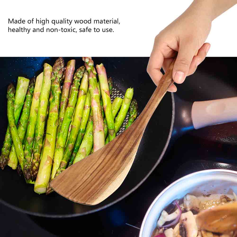 Natural Wooden Spatula Turner Fried Shovel Cooking Kitchen Utensils Shovel (31.5*7.5cm)