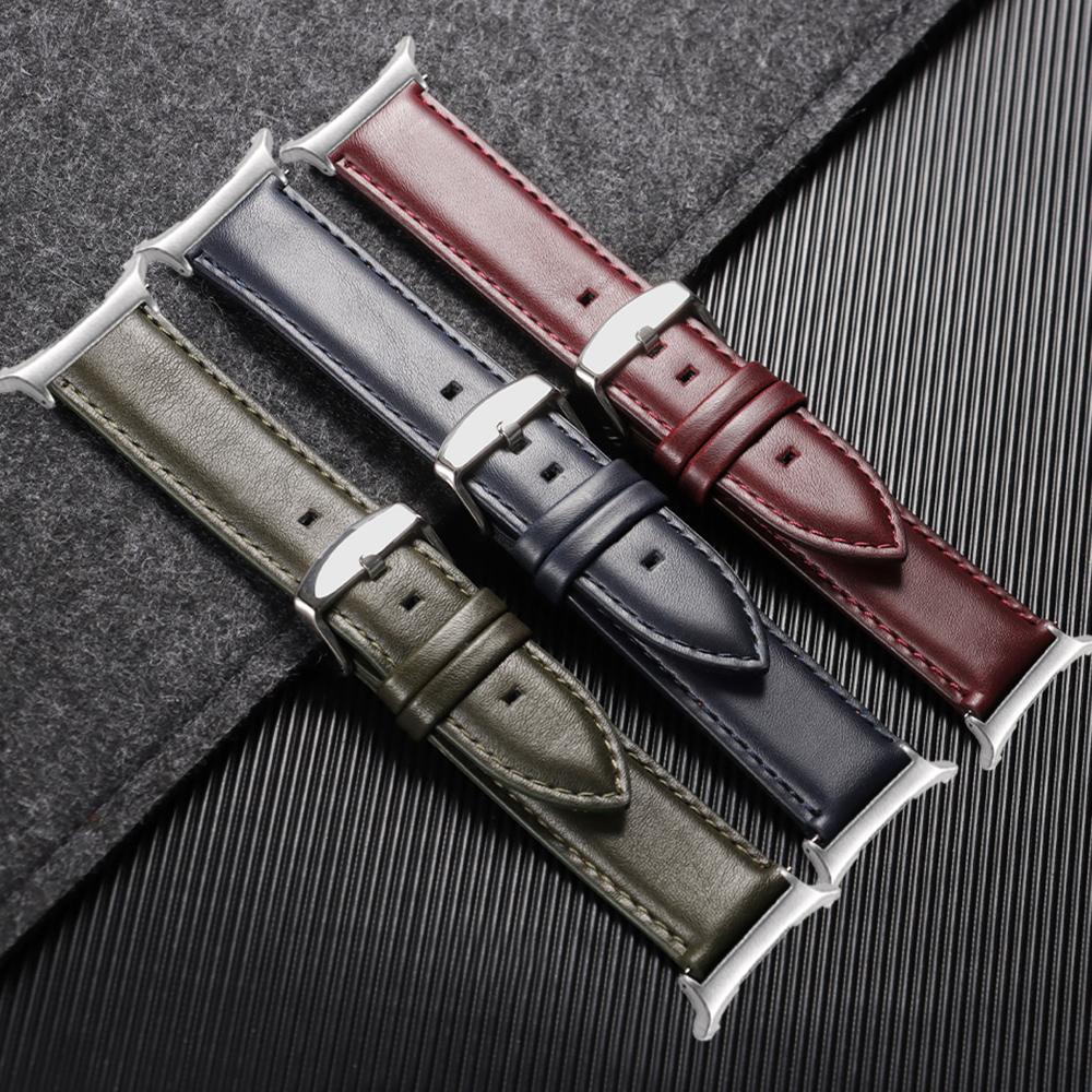 Cowhide Watch Band for Samsung Galaxy Watch Ultra 47mm No Gap Strap for Galaxy Watch 7 47mm for Men Women Soft Busines Bracelet