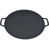 1pc Korean BBQ Camping Grill Pan Medical Stone Marble Non-Stick Coating Round Griddle with Handle Tool for Outdoor Grilling BBQ