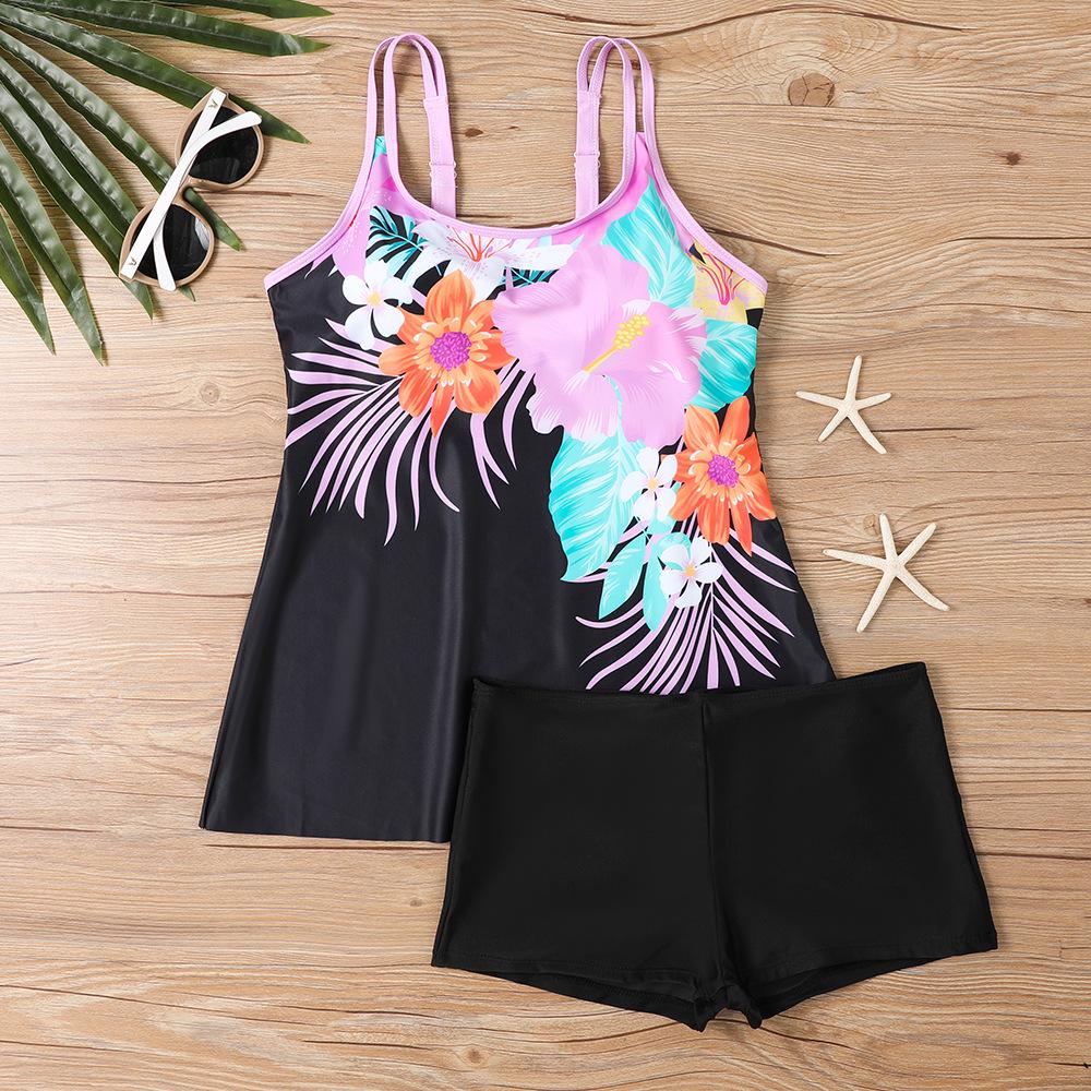 Modny Damski Tankini Plus Size z Spódniczką z Nadrukiem 2025 - Styl Europejski i Amerykański