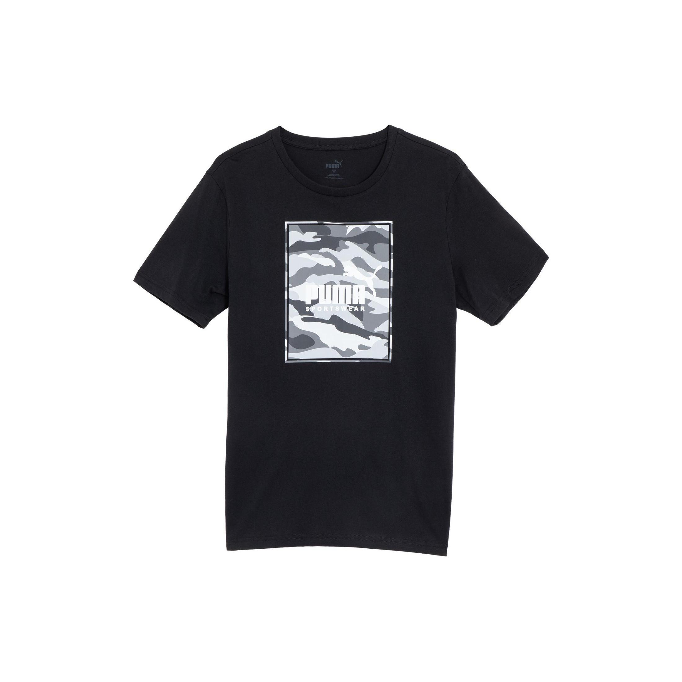PUMA Box Logo Camo Lifestyle T-shirt Black Men s 683438-01 L