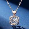 Trendy Rose Gold Double Heart Pendant Necklace - Sparkling Love Gift for Girlfriend