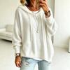 Damen Oversized Kapuzen-Strickpullover Lockerer Schnitt Langarm Tiefer Schulteransatz Lässiger Pullover Hoodie Top