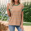 Striped T-Shirt Women Tees 3D Print Short Sleeve Comfortable Sportwear T Shirts