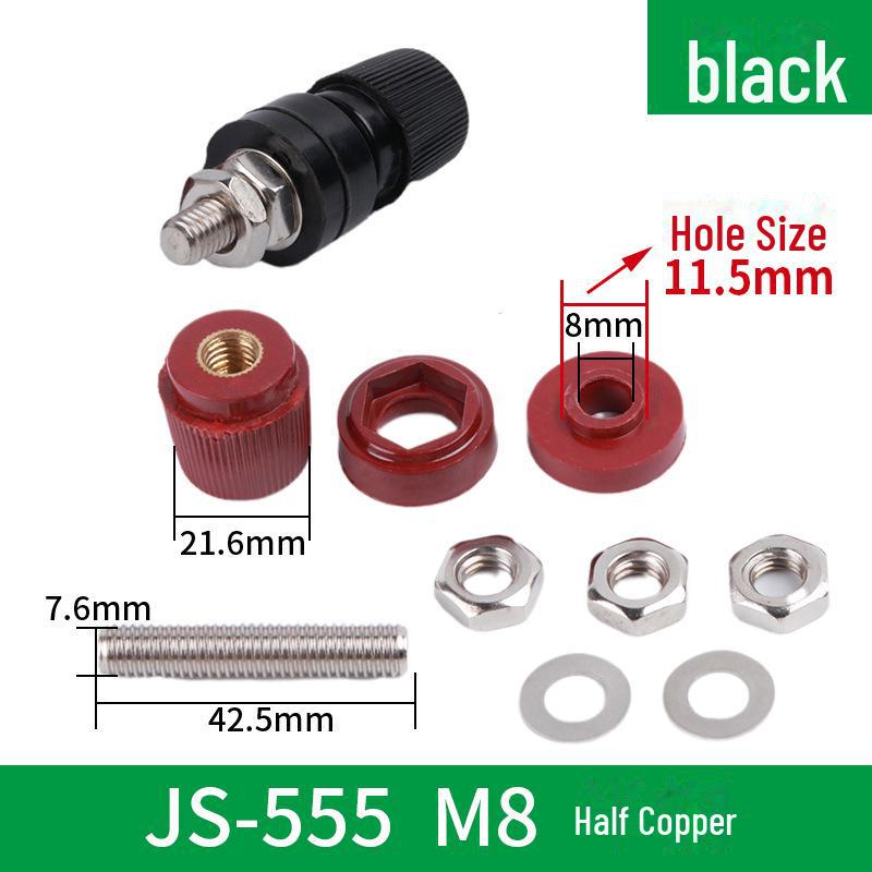 Kupferklemmenblock für Schweißmaschinen-Wechselrichter, Leistungsanschluss M6/M8/M10, Modell JS-333/555