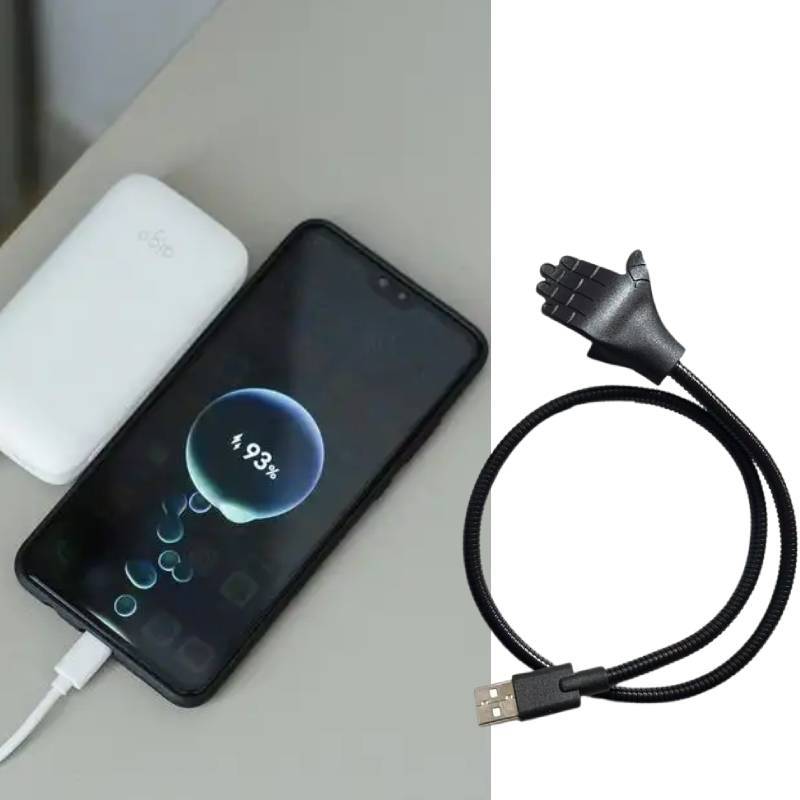 Universal Handheld Phone Stand Data Cable With Flexible Metal Hose For Fast Charging And Android Devices