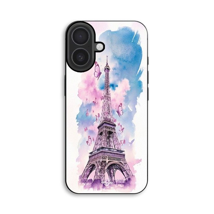 Hülle Für iPhone 18 Eiffelturm Bunter Schmetterling Maniacase schwarz