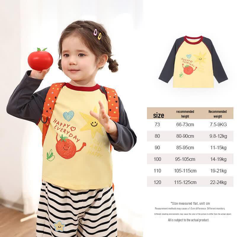 LUSON Baby Girl's Cartoon Raglan Long-Sleeve T-Shirt