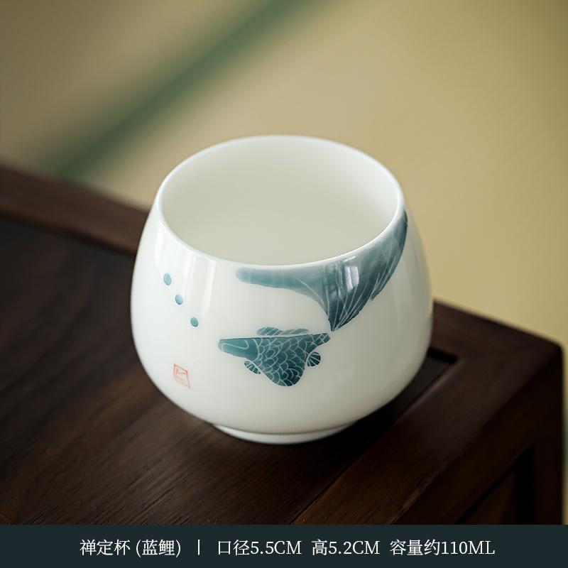 Hand Painted Ceramic Tea Cup Personal Master Gongfu Tea Ware Single Bowl for Home Use Chinese Tea Ceremony Unique Gift