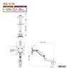 Hayami Kogyo Monitor VESA Single Supports Up To Monitors MA-41W Arm, Compatible, Wall-Mounted, Type, 50-inch