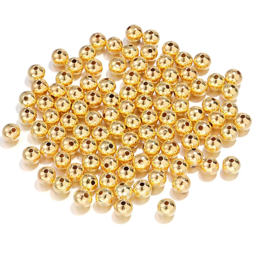 100 Vergoldete Kupfer Distanzperlen mit großem Loch, DIY Handgemachtes Schmuckzubehör