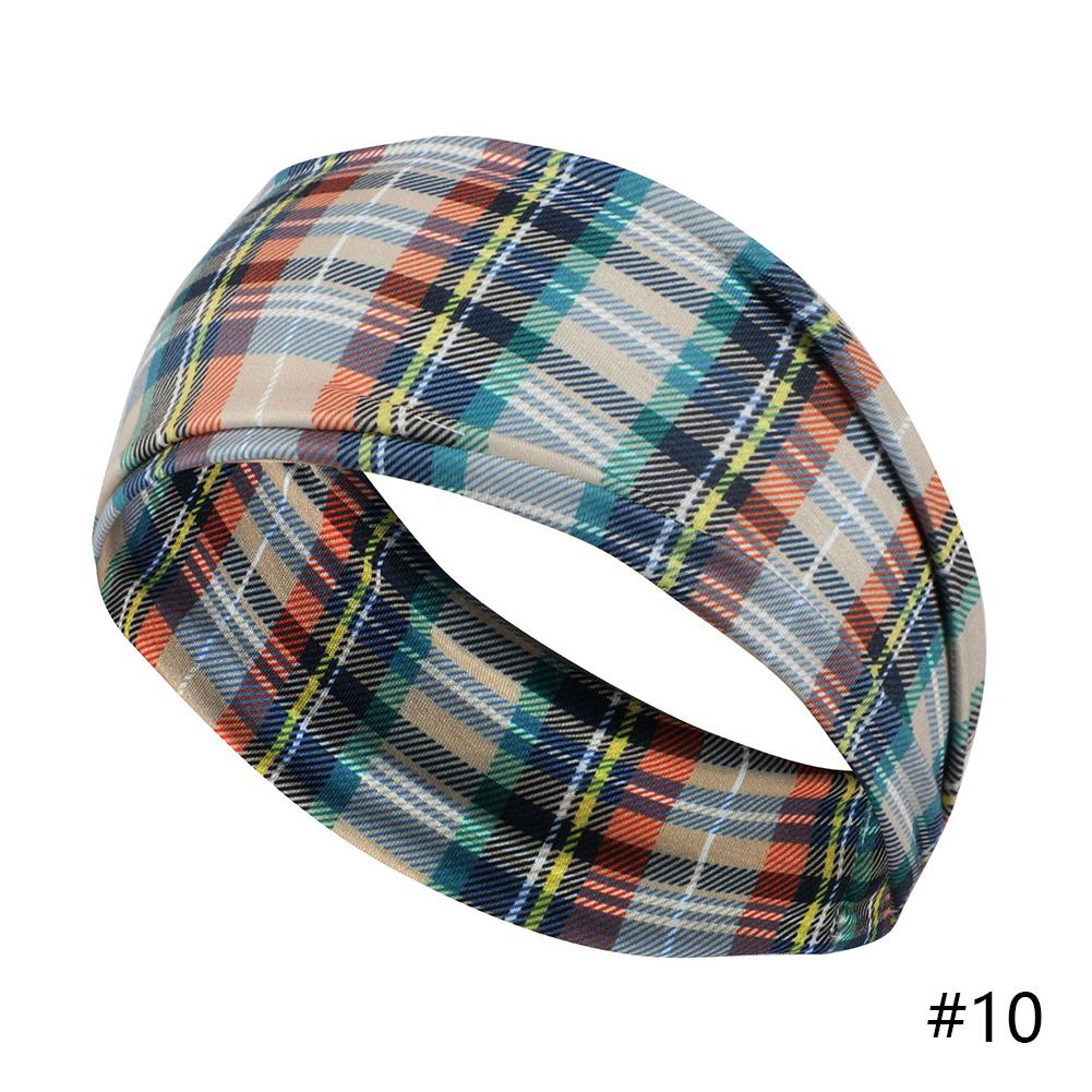 

Эластичная спортивная повязка на голову для йоги с узором тюрбан для йоги, бега, фитнеса, с широким краем, противоскользящая, впитывающая пот, унисекс 10