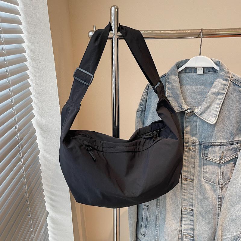 Canvas Bag Female Lazy Wind Crossbody Large Capacity Sports Shoulder Large Bag Oversized Dumpling Cloud Armpit Bag