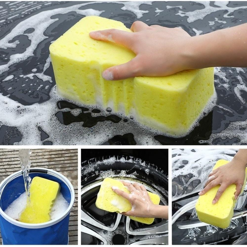 2pcs Scratch-Free Car Wash Sponge High Density Wax Polishing Sponge Cleaning Sponge Block Tyre