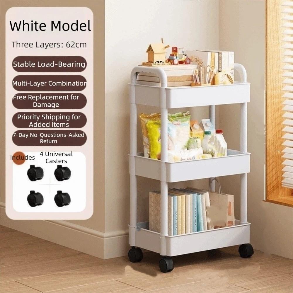 Large Capacity Mobile Trolley Storage Rack Home Organize Multi Layer Storage Rack Kitchen