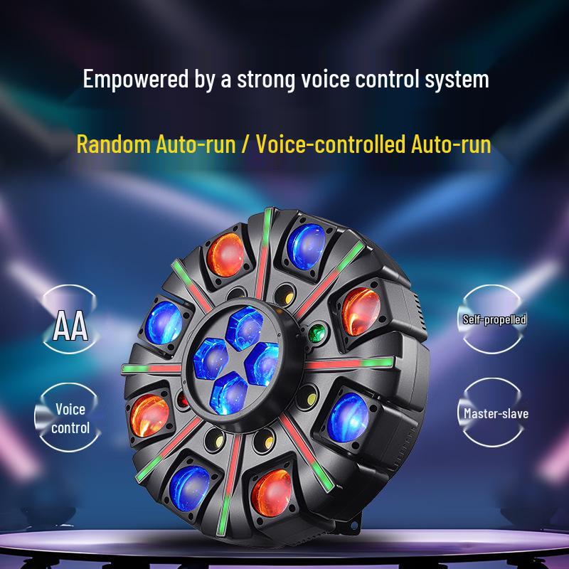Eight Arms KTV Disco Light: Sound-Controlled Rotating LED Stage Lighting