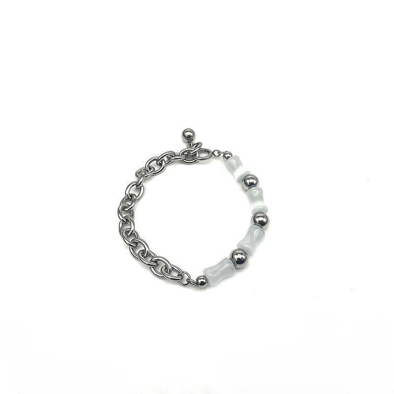 Geometric Cat Eye Stone Bracelet For Men And Women Handmade Stainless Steel Jewelry