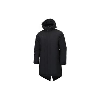 Li Ning Einfarbig Lang Dick Winddicht Warm Kapuzen Baumwolljacke Herrenjacken Schwarz AFMS013-1