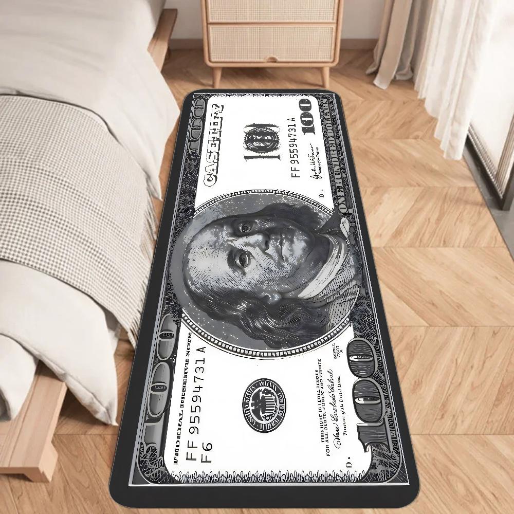 Dollar Money Floor Mat Graphic Printed Flannel Doormats for Bathroom Kitchen Entrance Carpet Home Decor