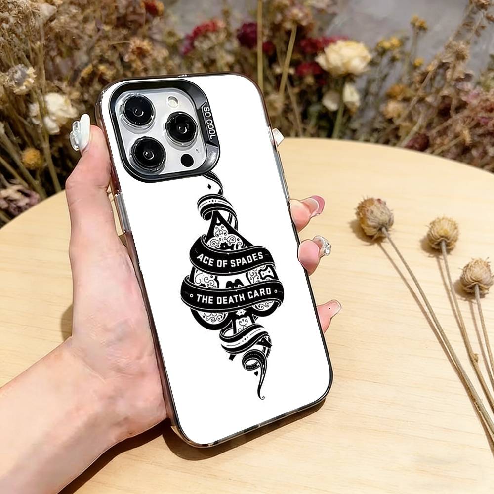 Ace Of Spades Poker Phone Case For iPhone 17,16,15,14,13,12,11 Plus,Pro Max,XS,Colorful Silver Phone case Funda Cover