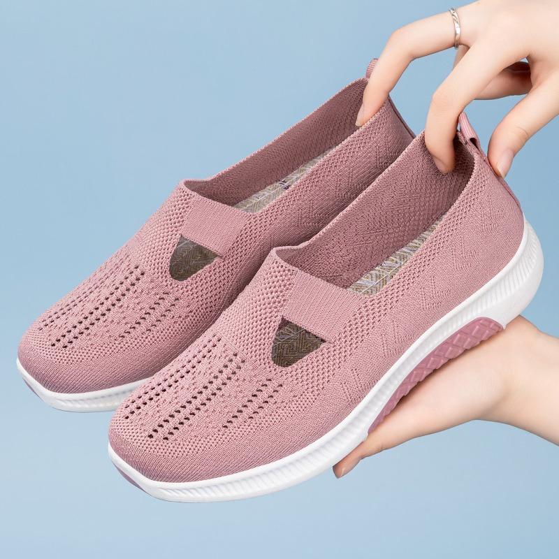 Shoes Women's Popular Women's Shoes Flying Woven Casual Shoes Shallow Mouth Comfortable Cloth Shoes Light Breathable Mesh Shoes Single Shoes