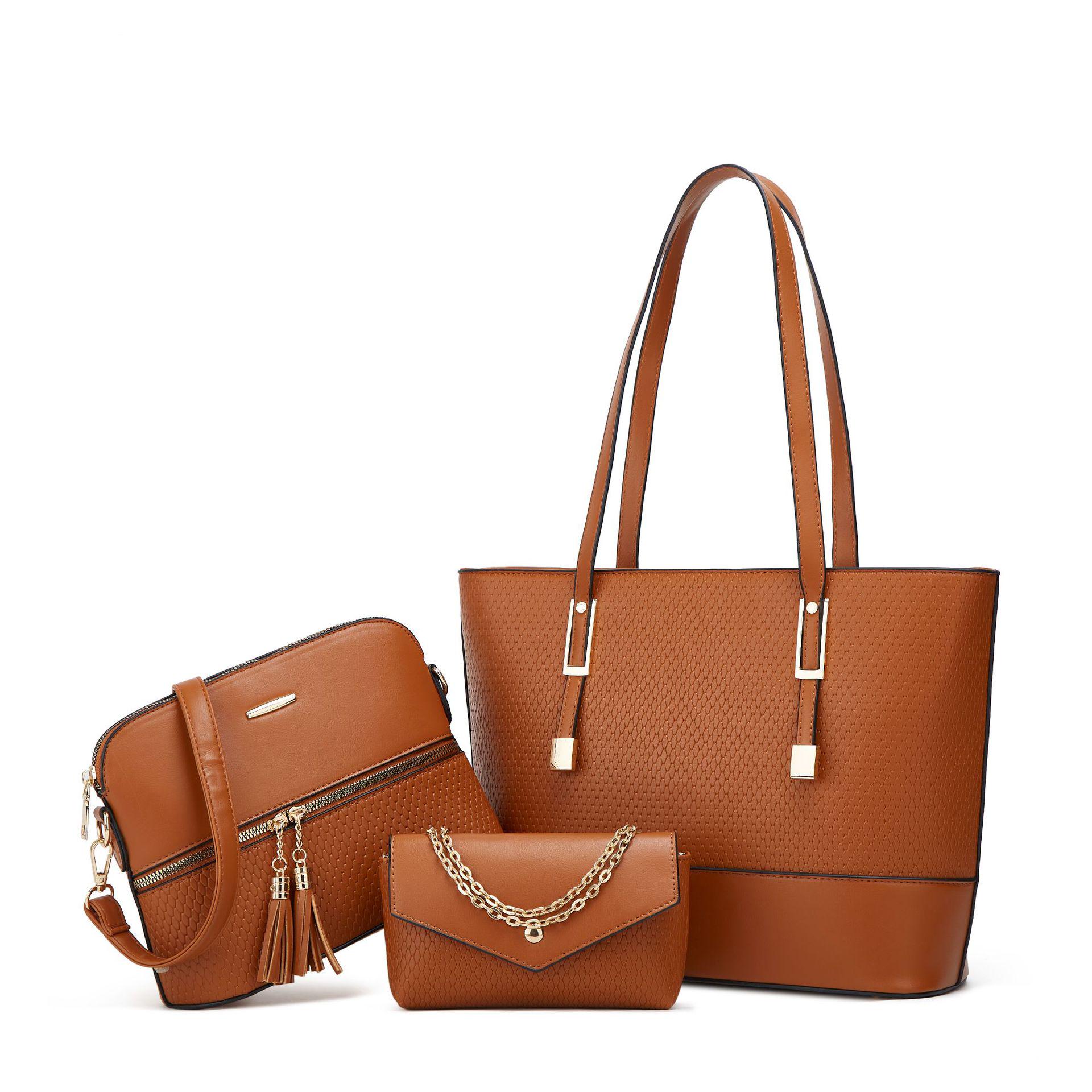 

2024 European & American Multifunctional Tote: Mother-Child Large, Medium, & Small Capacity Handbag
