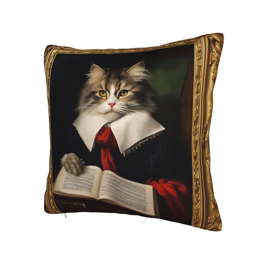 Cute Caroon Cat Portrait Photo Frame Art Pillow Case Novelty Pillow Cover Square Pillowcases For Living Room Sofa