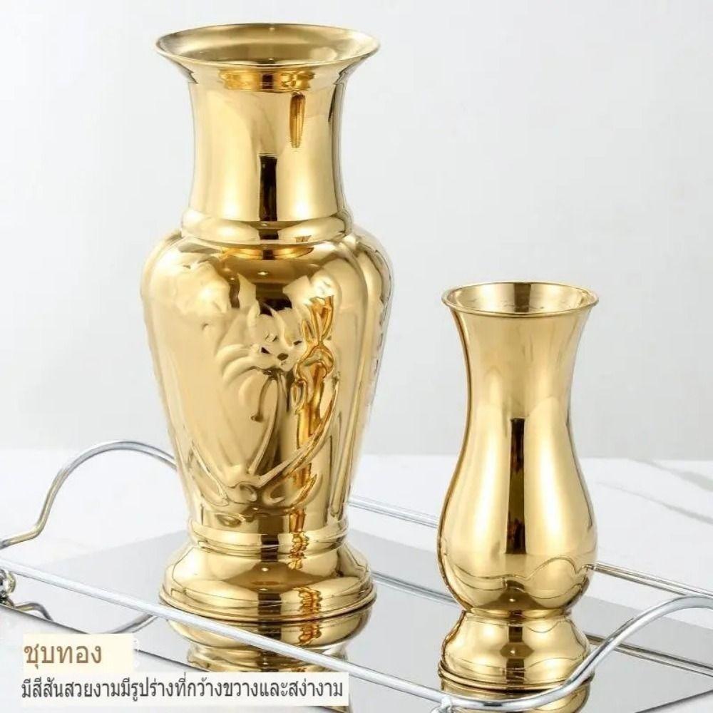 Flower Arrangement Single Vase Stainless Steel Flower Pot Creative Tabletop Vases  Vase Ornament