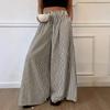 Fashion Striped Elastic Waist Straight Leg Wide Leg Pants Women Elegant Casual Loose Long Pants Spring Autumn Printed Simple Clothing