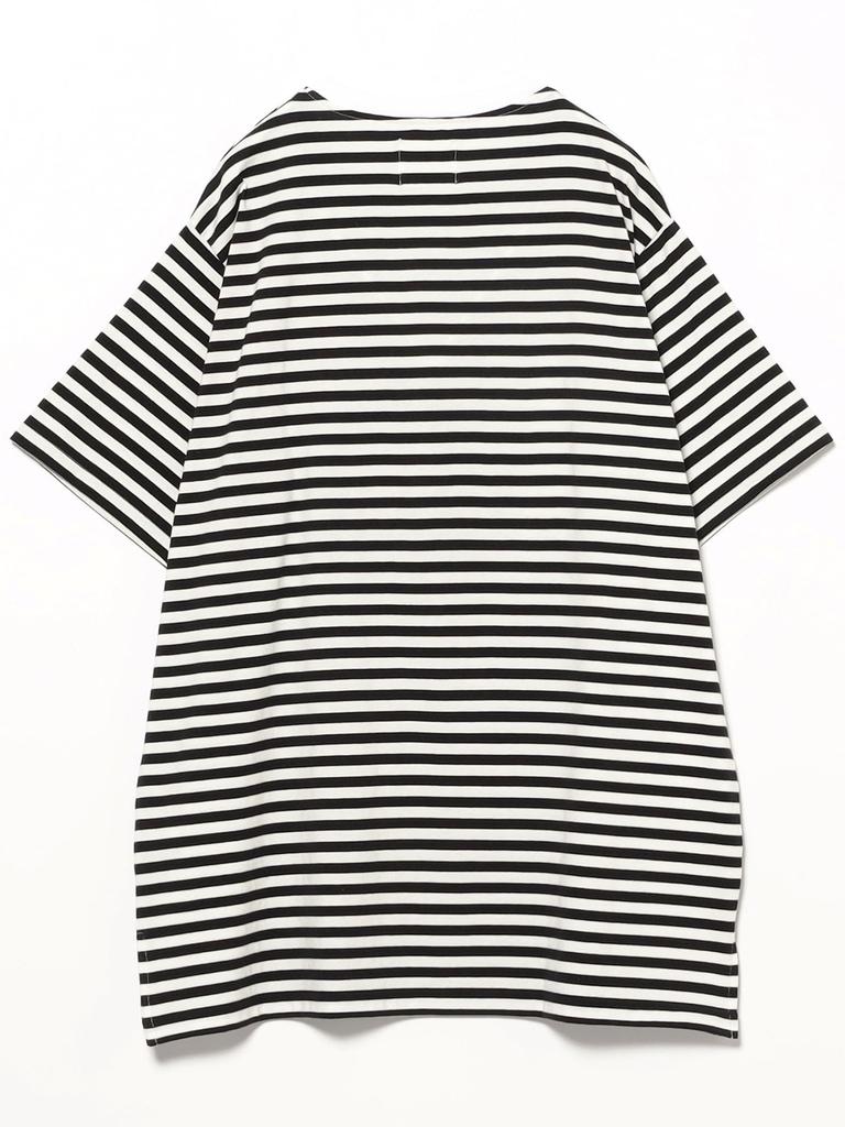Beams Boy Tee Bias Frill Big One Size S/S [Special Order] TORI-TO T-Shirt, Women's, Black/White,