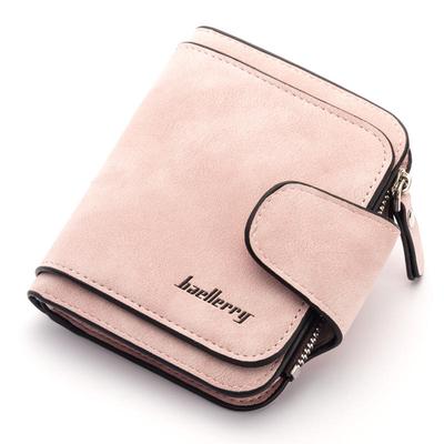 Portafoglio corto da donna Hasp in pelle PU Porta carte da donna con cerniera