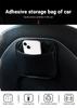 Multifunctional Car Storage Bag Leather Adhesive Hanging Phone Storage Bag Car Creative Storage Bin Garbage Bag Organizers