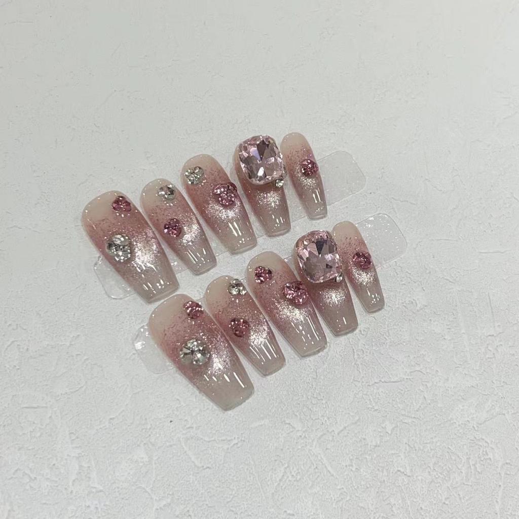 New Purely Hand-wearing Nail Tablets French Cat Eye Fake Nail Patch