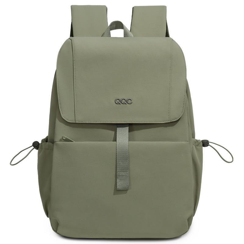 Minimalist Nylon Backpack for Women – Lightweight & Water-Resistant Design with Front Flap and Side Pockets, Perfect for Daily Use