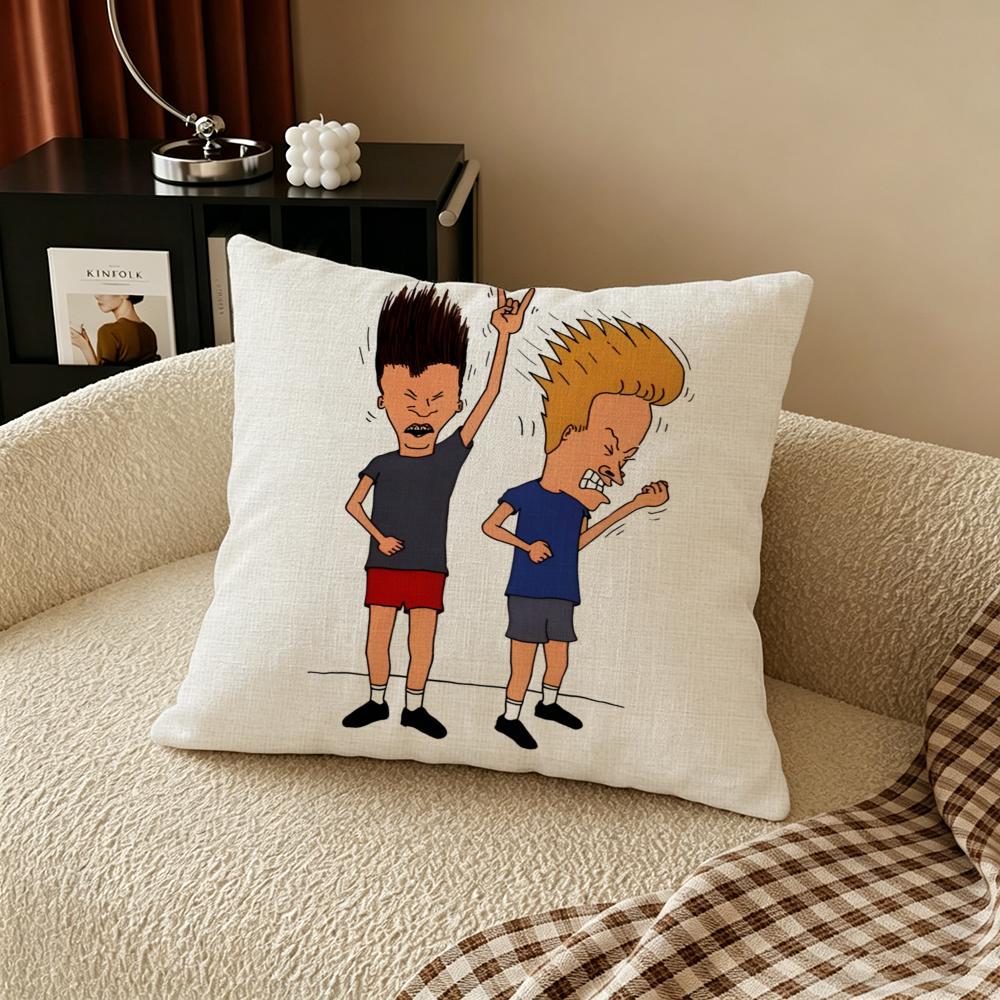 B-Beavis And Butt-Head Kissenbezug Natürliches Leinen Kissenbezug Set, All-In-One Dekoration Für Sofa, Schlafzimmer & Stuhl