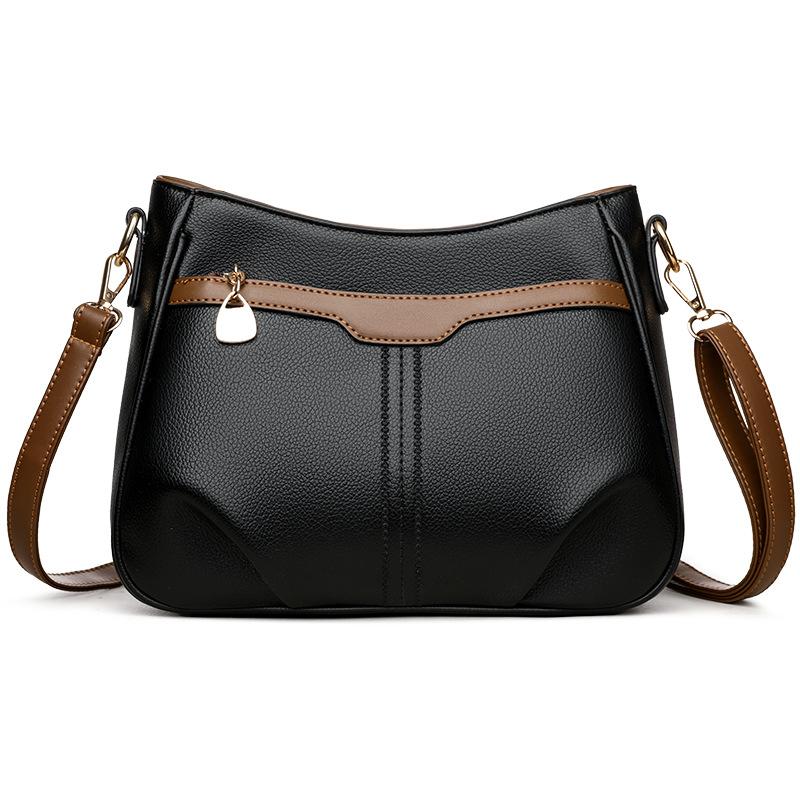 Popular lightweight women s bags, foreign-style trendy shoulder messenger bags, large-capacity mother bags, new women s bags чёрный