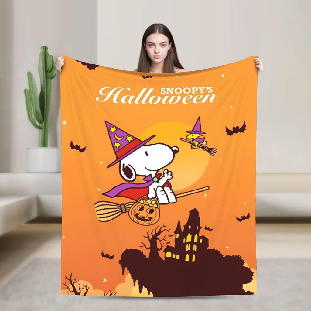Snoopy Cartoon Dog Pilot Blankets Fleece All Season Multi-function Lightweight Throw Blanket for Bed Office Bedding Throws
