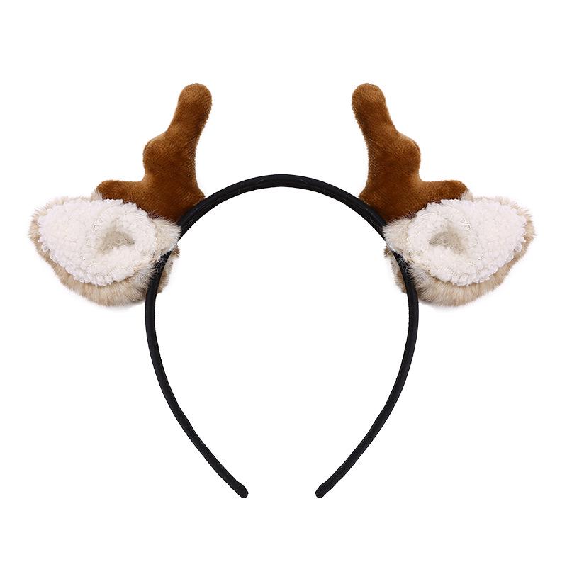 2023 Cute Christmas Plush Antler Ears Headband & Hair Clip