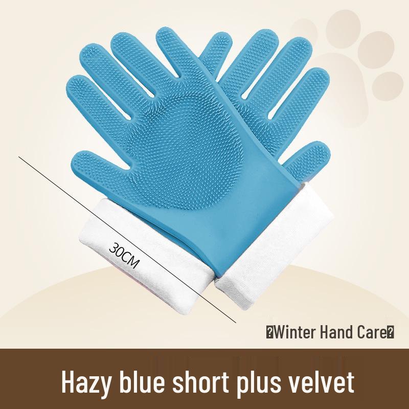 Silicone Pet Bathing Gloves - Anti-Scratch/Bite, Grooming & Hair Removal