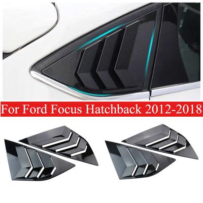 Für Ford Focus Schrägheck 2012-2018 Auto Heckklappen-Lüftungsgitter Seitenjalousie Viertelabdeckung Zierleiste Aufkleber Lufteinlass ABS Kohlefaser