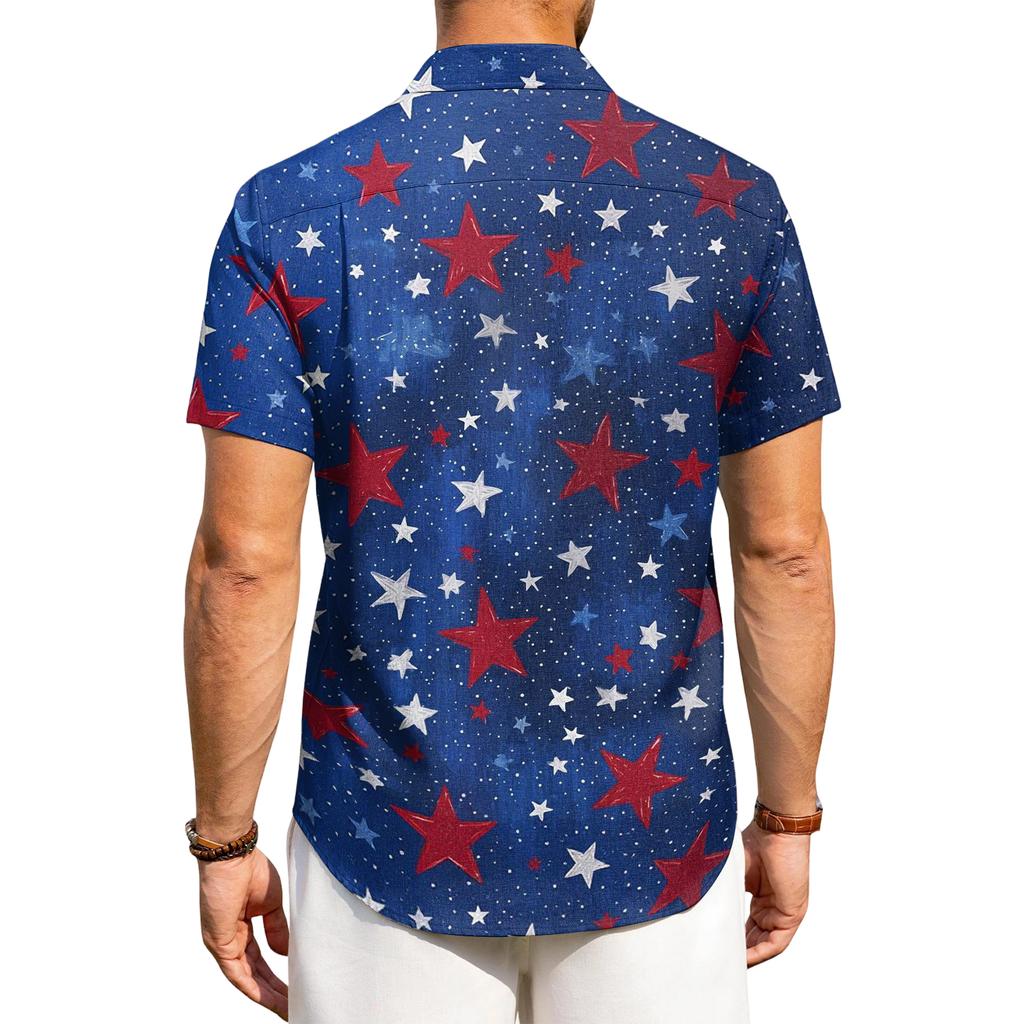 Men's Casual Short-Sleeve Collared Shirt