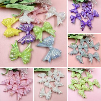 Criativo Contas Soltas Laço Jóias Fazendo Artesanato DIY Achados Acrílico Contas Colar Pulseira para Artesanato 6Pcs 32.3*36.6mm Laço Grande