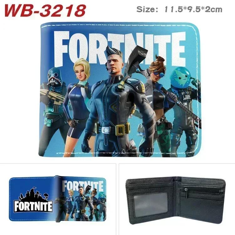 

Fortnite PU Wallet Short Bifold Coin Pouch Leather Photo Card Holder Student Wallets Boys Girls Animation Design Print Purses