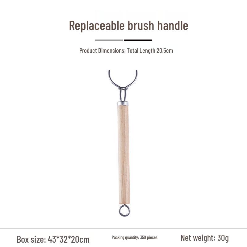 Eco-Friendly Natural Sisal Pot Brush with Soft Coconut & Horsehair Bristles - Replaceable Head for Non-Stick Pans