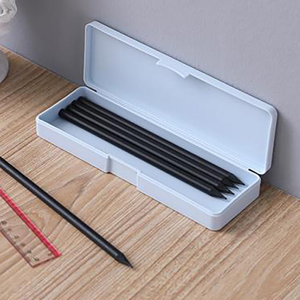 Plastic Pencil Case Snap Closure Lightweight Portable Simple Design Pen Box for Students Stationery